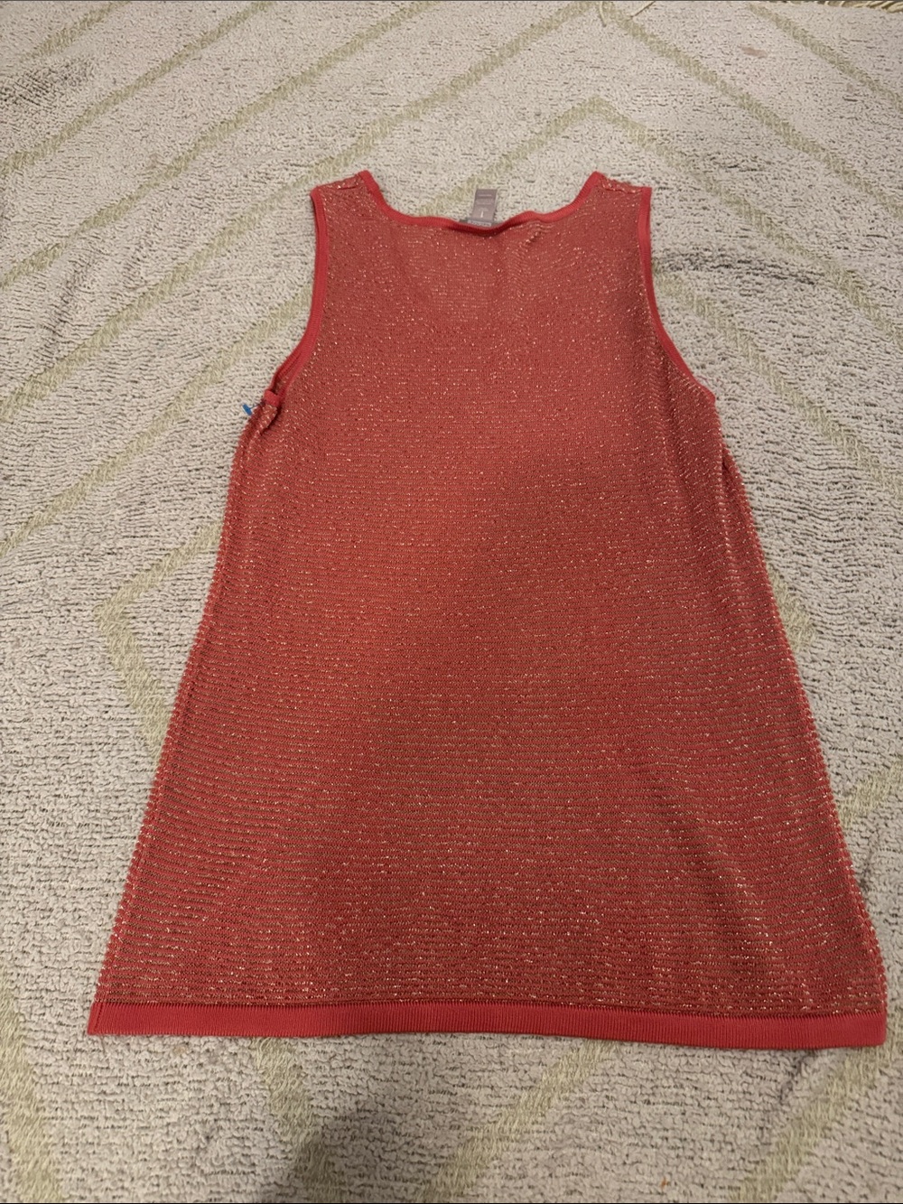 Chico’s 2 Piece Sweater Set Metallic Coral Open Cardigan Tank Size 1 - Picture 4 of 6